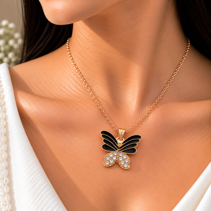 Elegant Butterfly Chain Pendant for Women | Rose Gold Butterfly Pendant