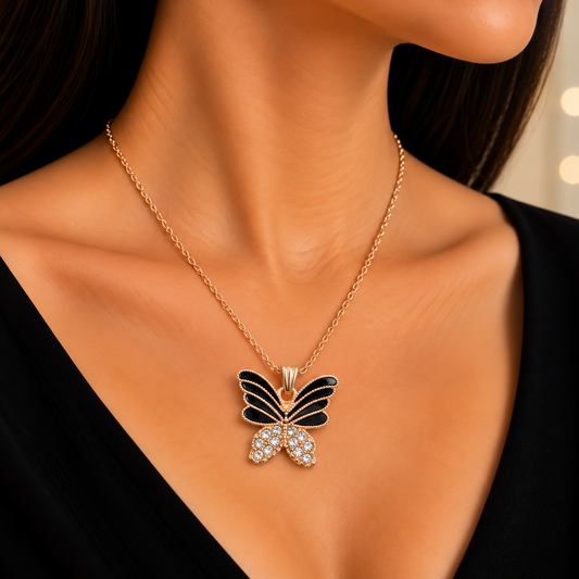 Elegant Butterfly Chain Pendant for Women | Rose Gold Butterfly Pendant