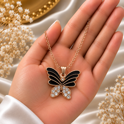 Elegant Butterfly Chain Pendant for Women | Rose Gold Butterfly Pendant