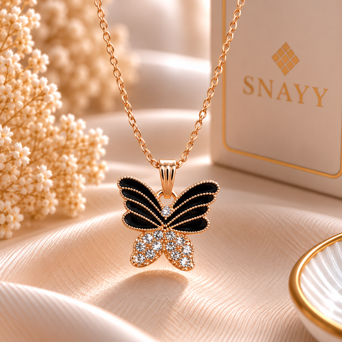 Elegant Butterfly Chain Pendant for Women | Rose Gold Butterfly Pendant