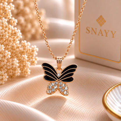 Elegant Butterfly Chain Pendant for Women | Rose Gold Butterfly Pendant