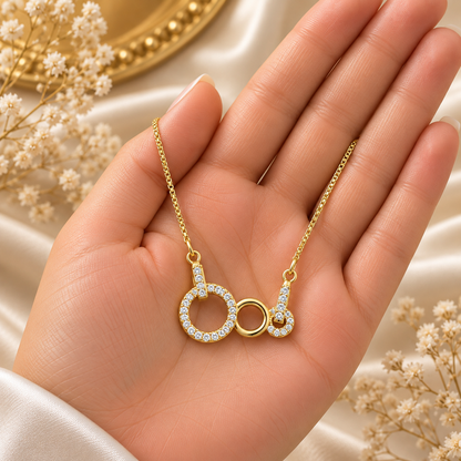 Elegant Gold Heart Chain Pendant for Women | Dainty Crystal Design