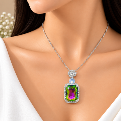 Multicolor Crystal Chain Pendant for Women | Elegant Pendant