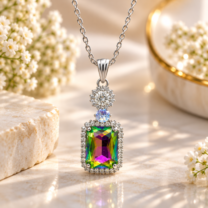 Multicolor Crystal Chain Pendant for Women | Elegant Pendant