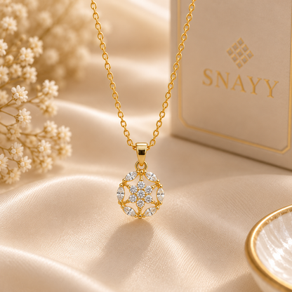 Elegant Gold Chain Pendant for Women | Floral Crystal Pendant