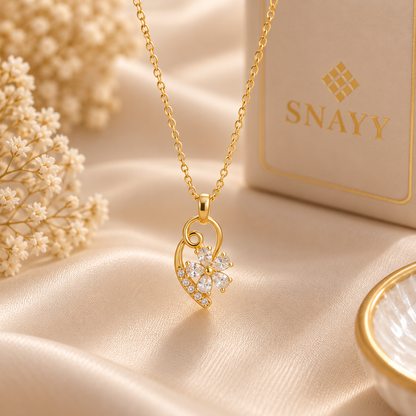 Elegant Gold Chain Pendant for Women | Floral Design Pendant