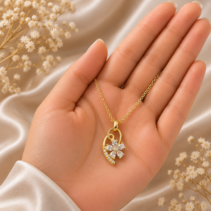 Elegant Gold Chain Pendant for Women | Floral Design Pendant