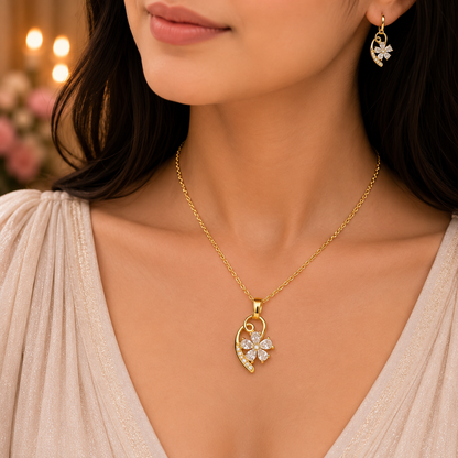 Elegant Gold Chain Pendant for Women | Floral Design Pendant