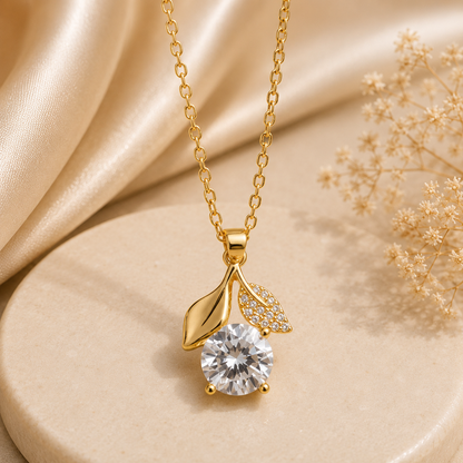 Gold Leaf Pendant Necklace for Women