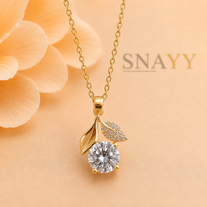 Gold Leaf Pendant Necklace for Women