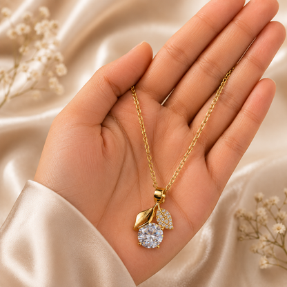 Gold Leaf Pendant Necklace for Women