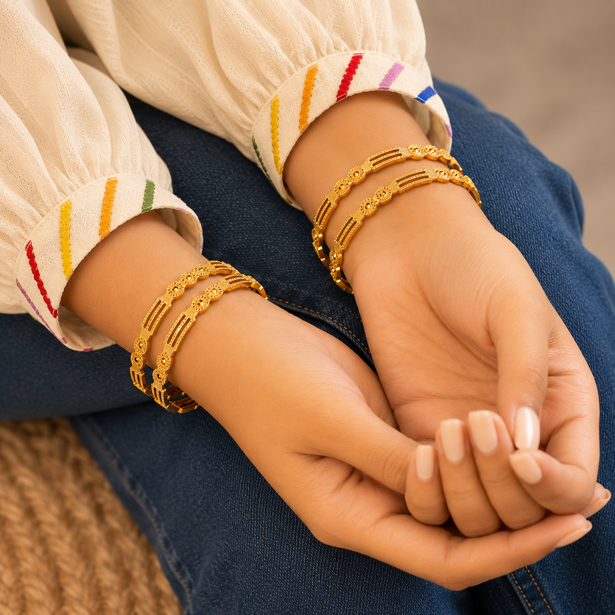Elegant Gold Plated Designer Bangles for Women