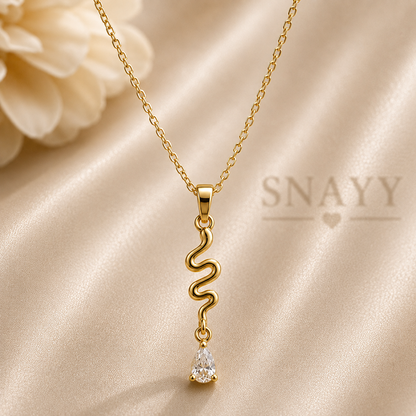 Gold Snake Pendant Chain Necklace for Women