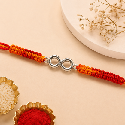 Premium Silver Infinity Bro Rakhi