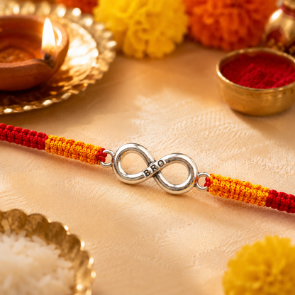 Premium Silver Infinity Bro Rakhi