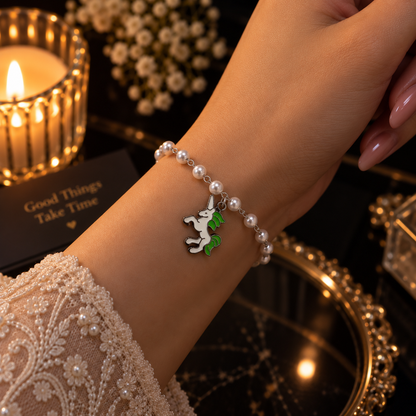 Pearl Unicorn Charm Bracelet for Girls & Women | Cute Fashion Bracelet