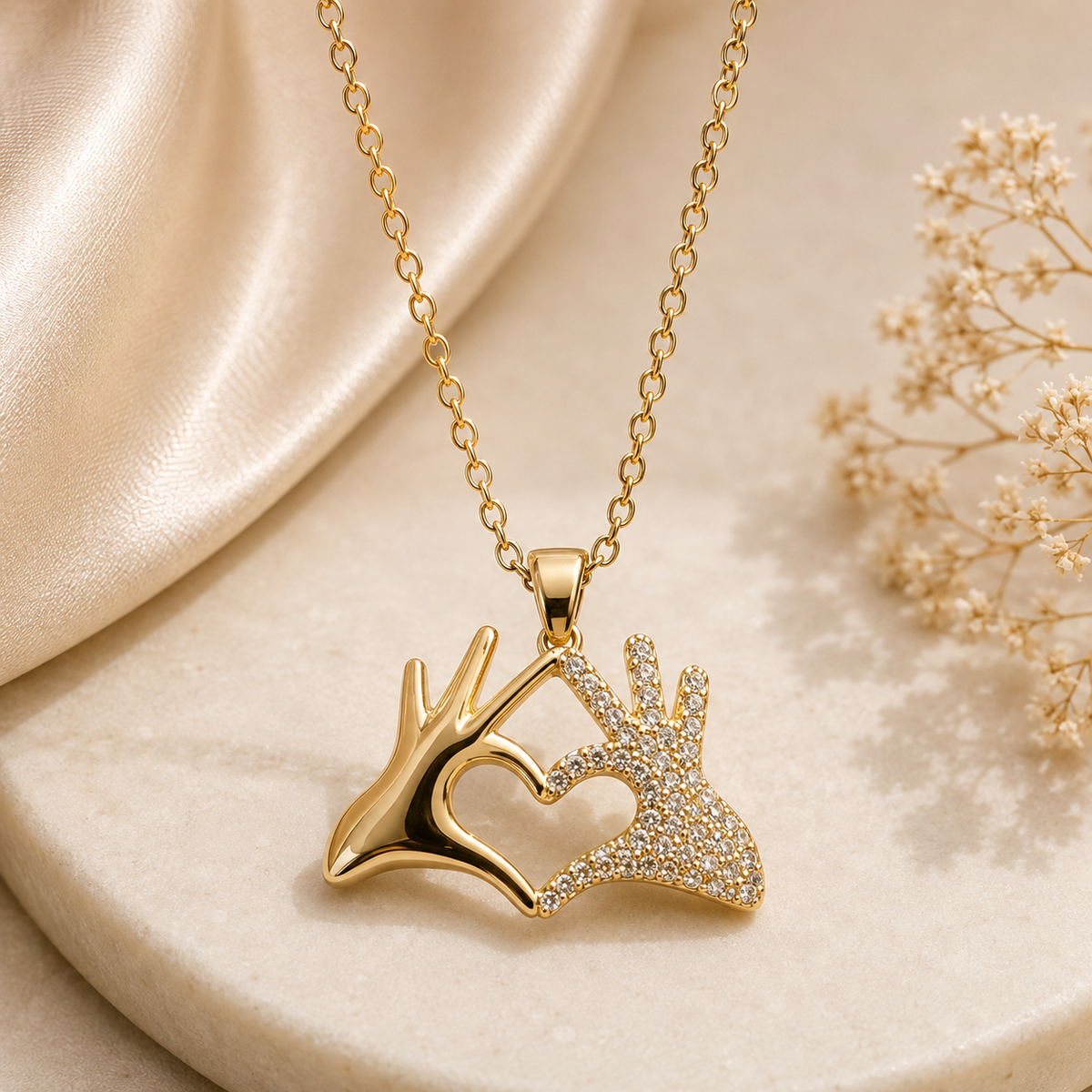 Golden Deer Couple Pendant Necklace for Women