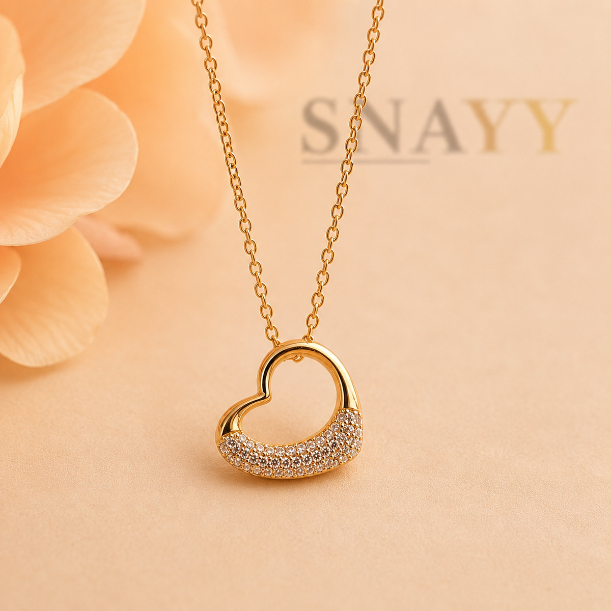 Gold Heart Pendant Necklace for Women