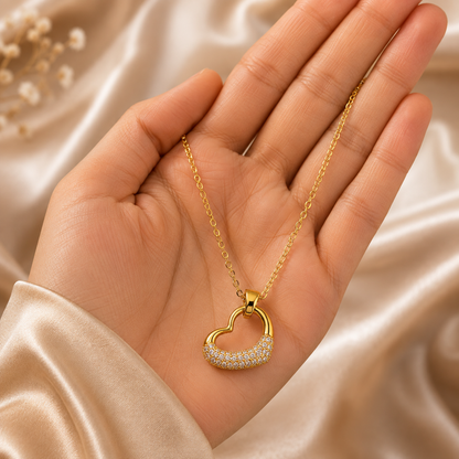 Gold Heart Pendant Necklace for Women