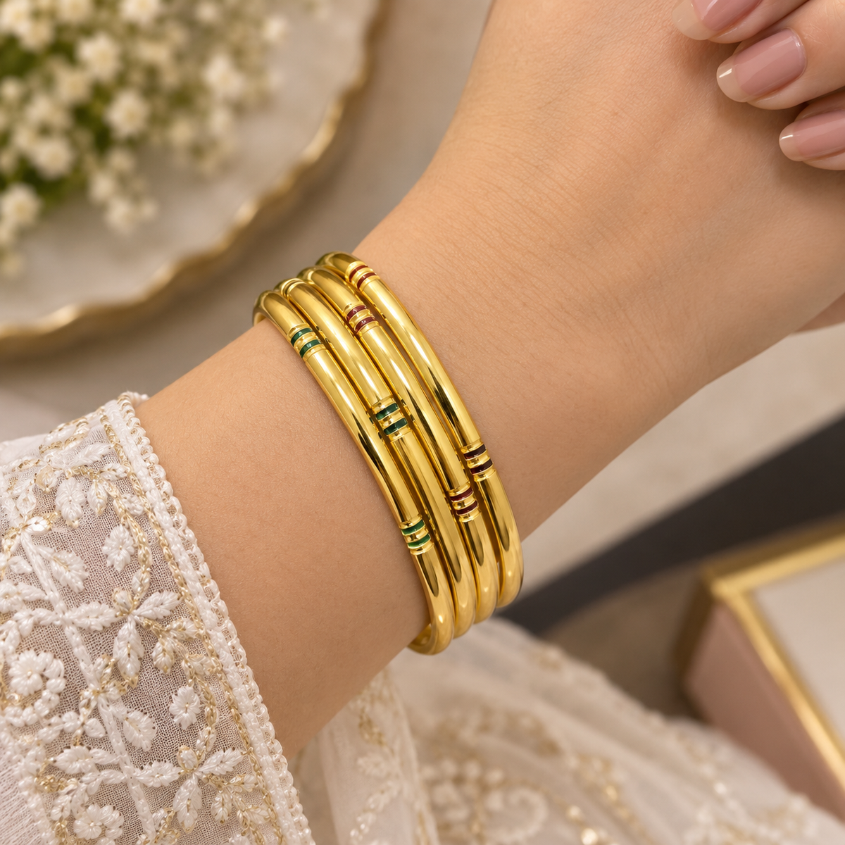 Elegant Gold Plated Bangles for Women | Designer Artificial Jewellery
