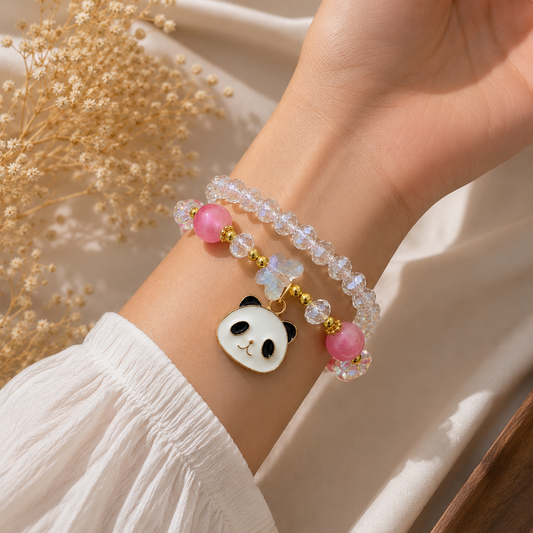 Cute Panda Charm Beaded Bracelet for Girls & Women | Trendy Fashion Jewellery