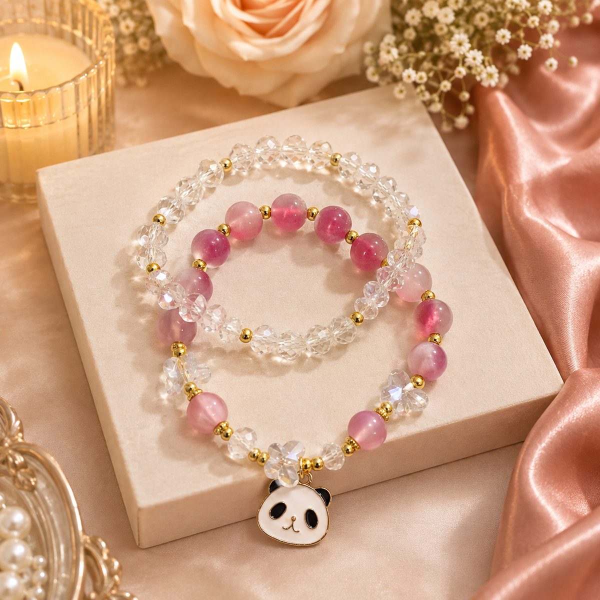 Cute Panda Charm Beaded Bracelet for Girls & Women | Trendy Fashion Jewellery