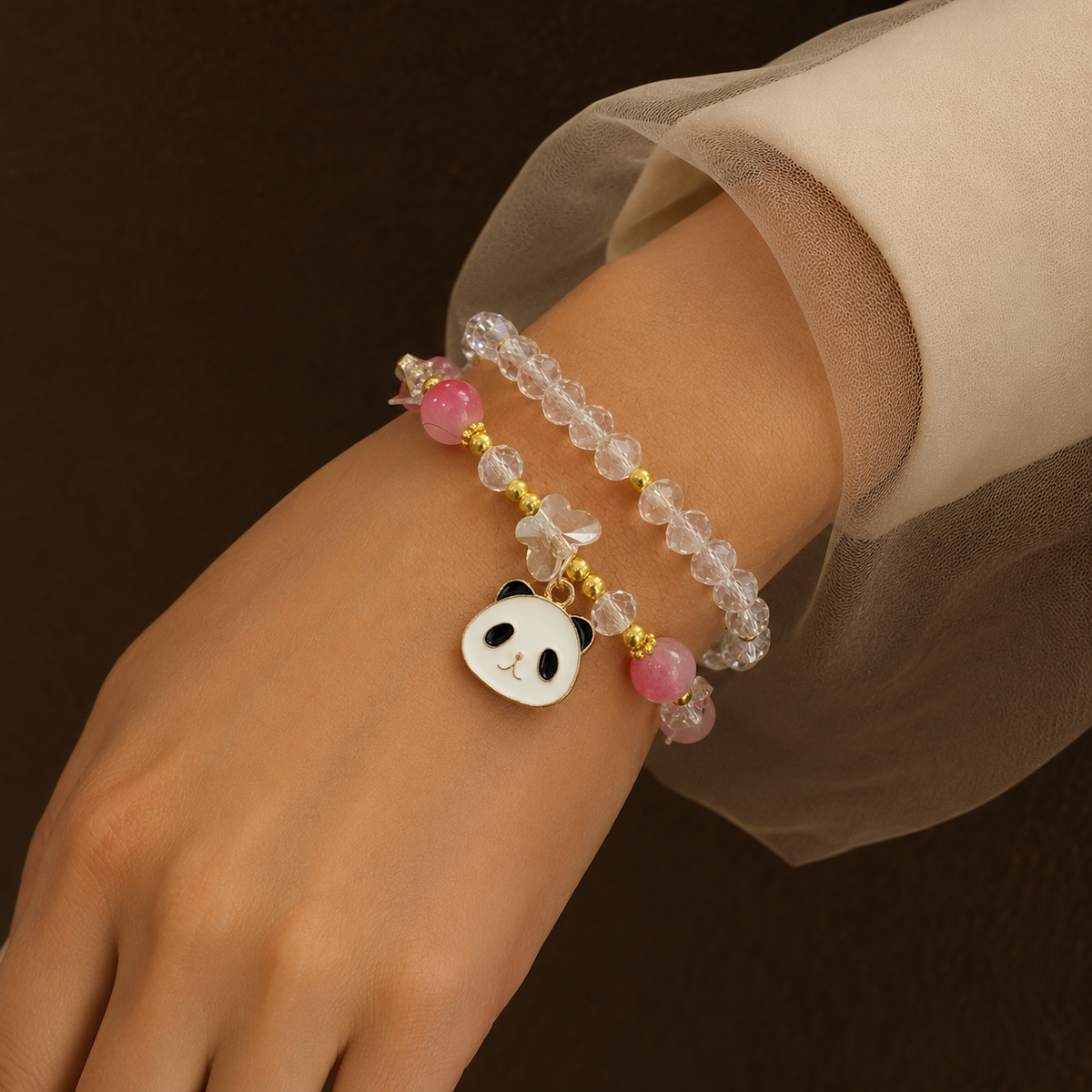 Cute Panda Charm Beaded Bracelet for Girls & Women | Trendy Fashion Jewellery